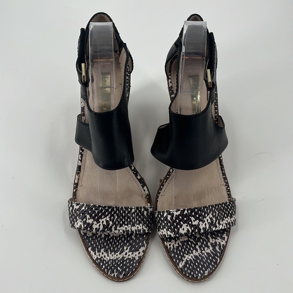 LOUISE et Cie Rocco Espadrilles Wedge Sandals Black Snake High Heel Black 9.5 - Picture 2 of 10